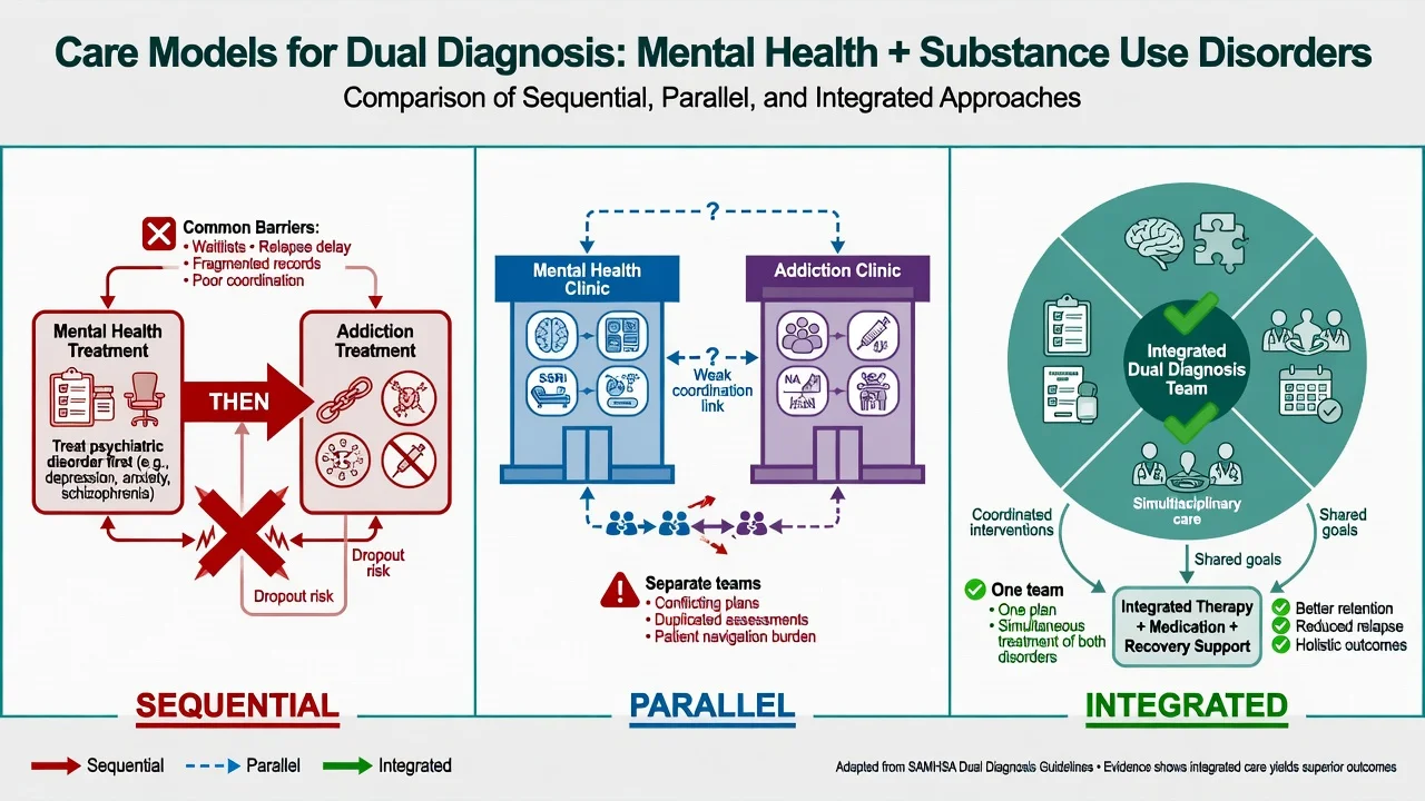 Sequential versus parallel versus integrated care models