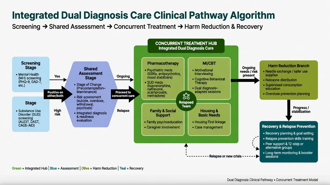 Integrated dual diagnosis treatment pathway algorithm