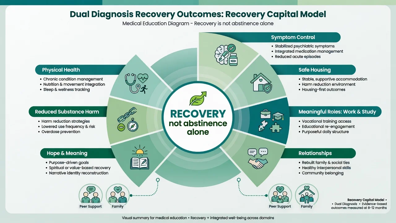 Recovery capital domains beyond abstinence for dual diagnosis