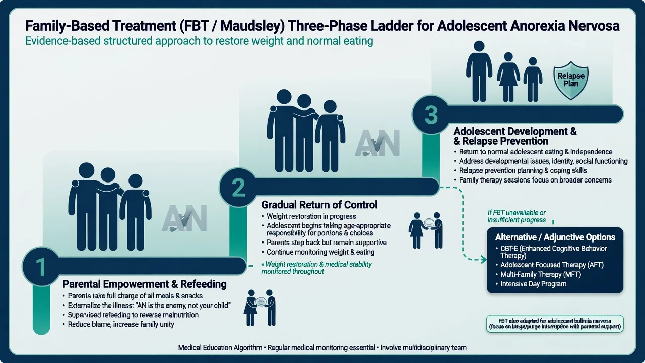 Three phases of family-based treatment for adolescent anorexia nervosa