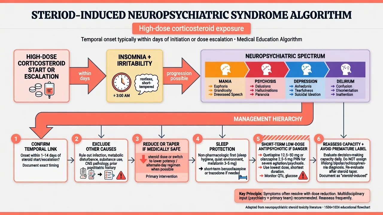 Pathophysiology diagram of thyroid hormones cortisol glucocorticoid receptors and adrenal failure affecting brain mood circuits