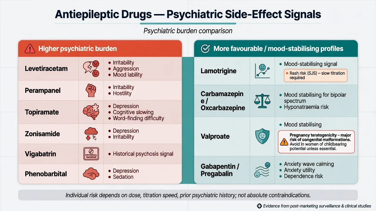 Comparison of antiepileptic drugs with higher psychiatric burden versus more favourable mood profiles