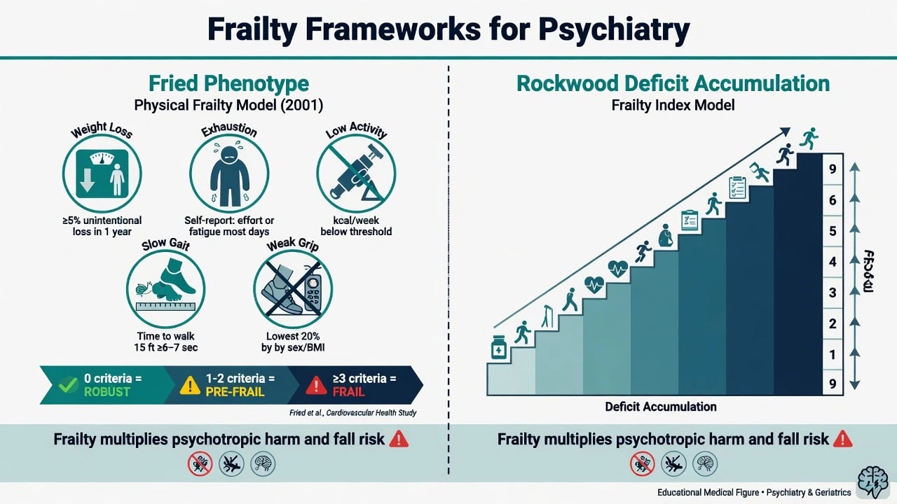 Comparison of Fried frailty phenotype versus Rockwood deficit accumulation Clinical Frailty Scale