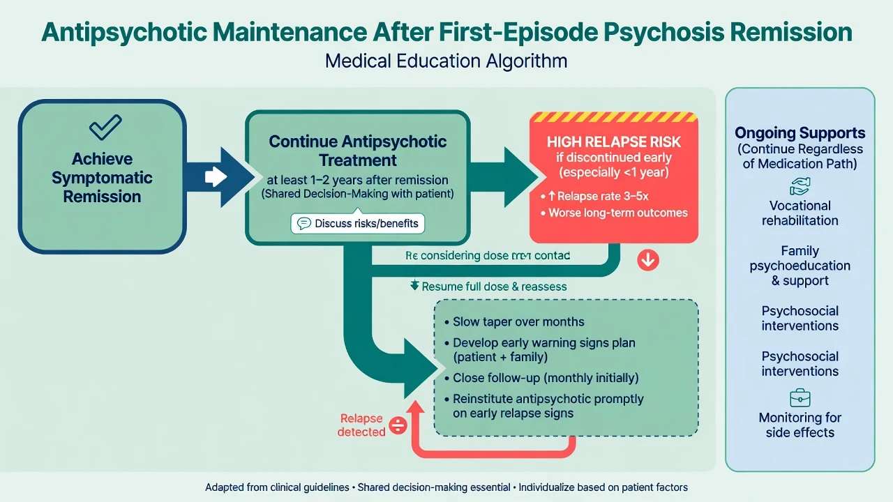 Algorithm for antipsychotic maintenance after FEP remission