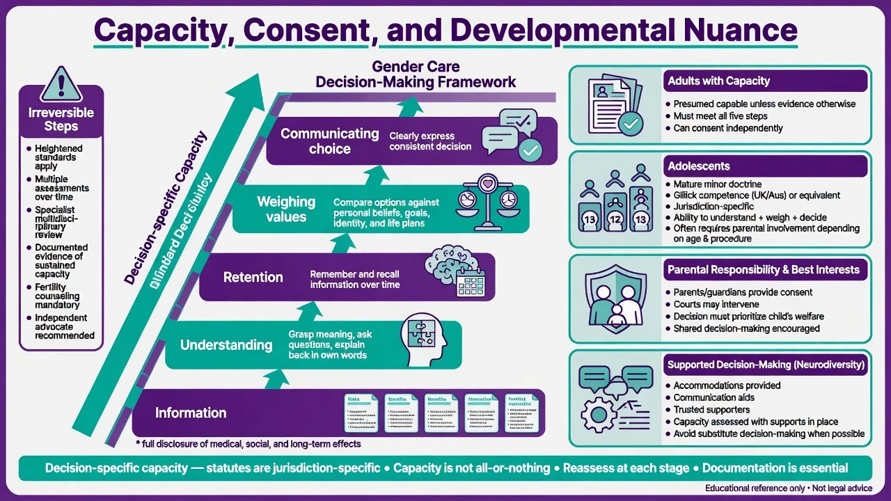 Decision-specific capacity ladder and developmental consent considerations for gender care