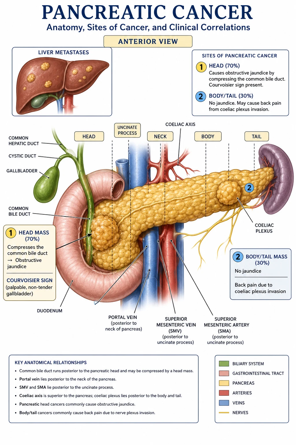 Cinematic 3D illustration of a cirrhotic nodular liver with a hypervascular hepatocellular carcinoma nodule showing arterial enhancement, with surrounding portal hypertension and ascites