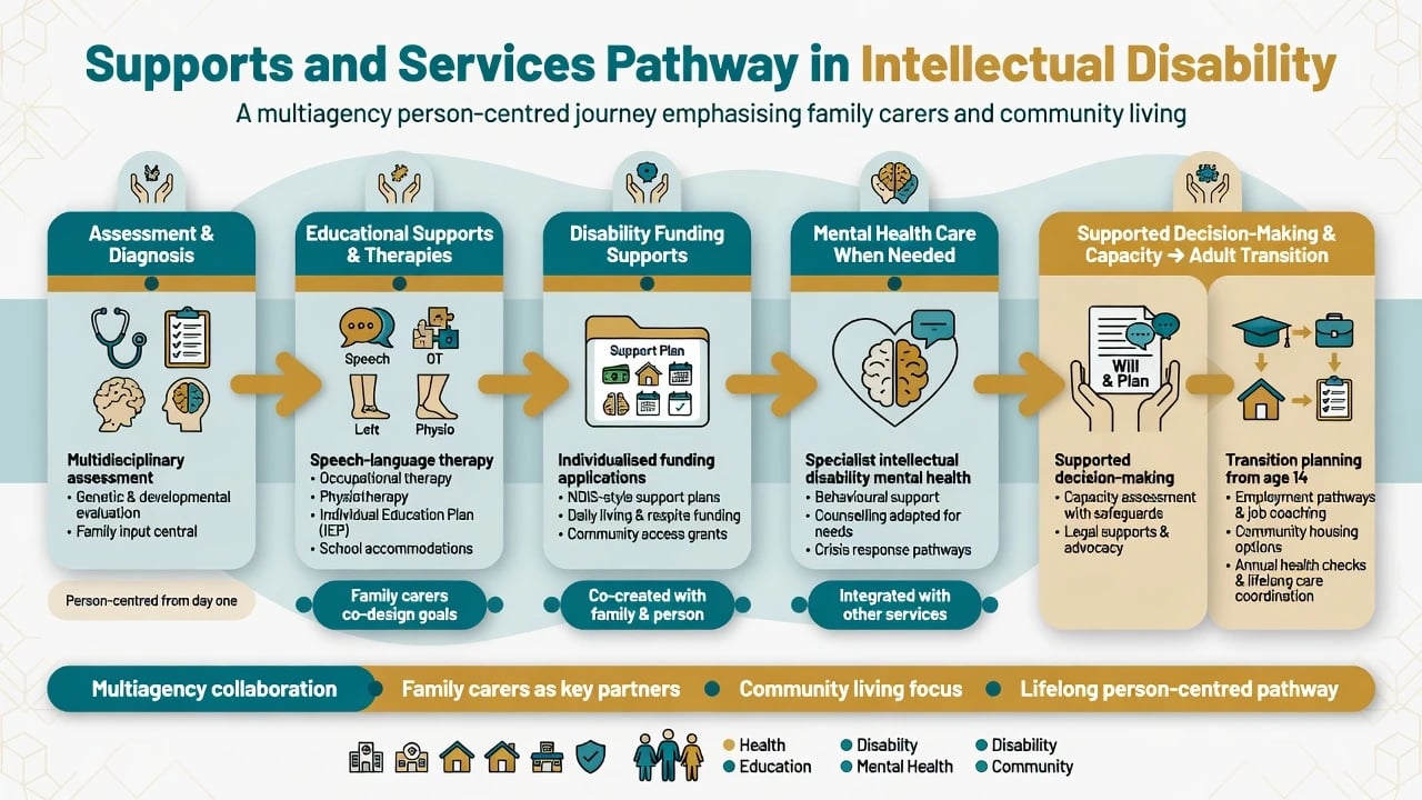 Supports and services pathway in intellectual disability from assessment to adult transition