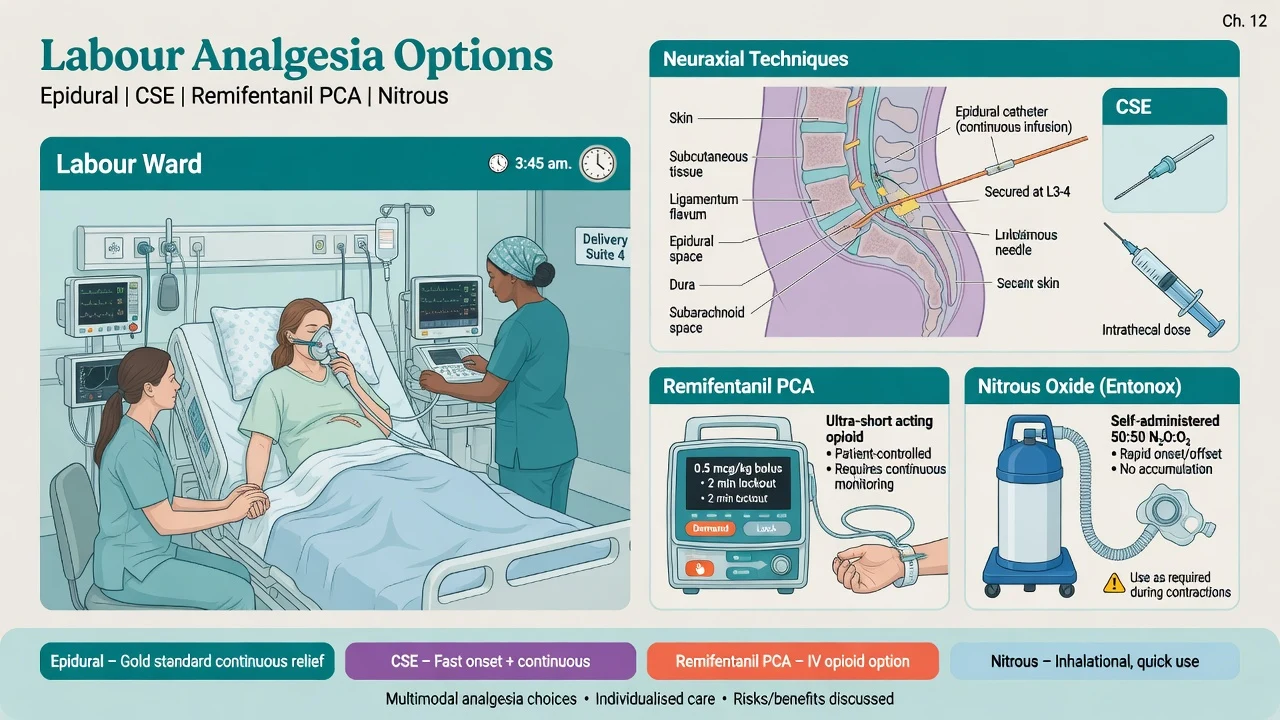 Labour epidural CSE educational figure