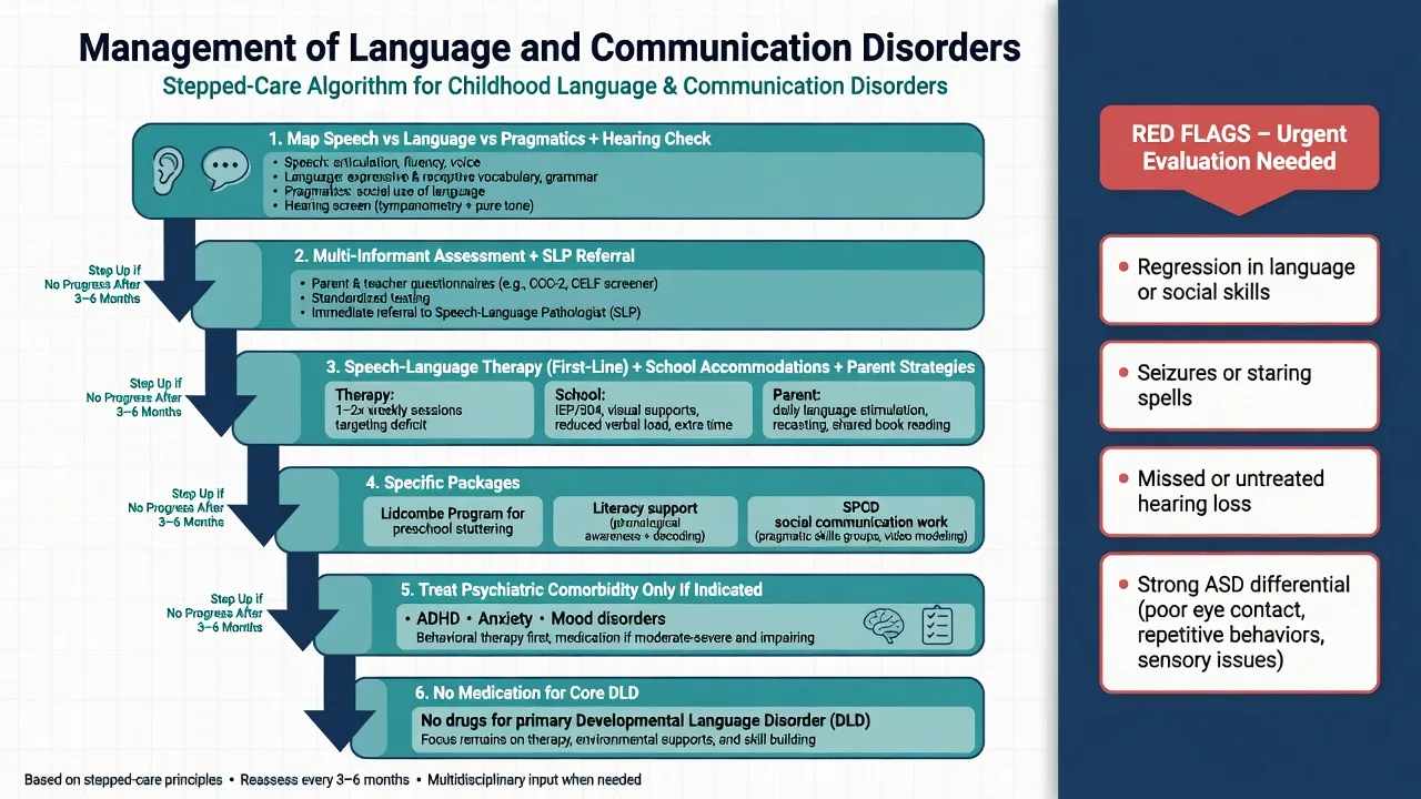 Educational overview of speech, language and social communication levels in childhood