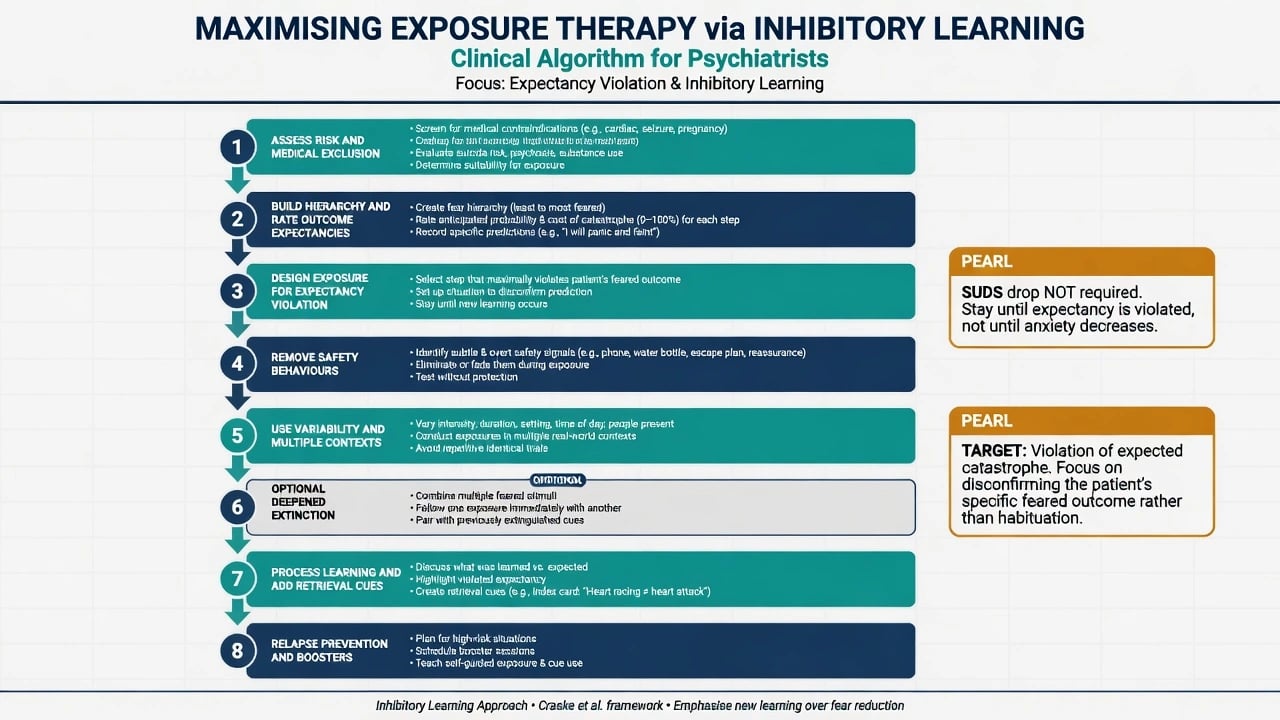 Eight-step clinical algorithm maximising exposure via inhibitory learning