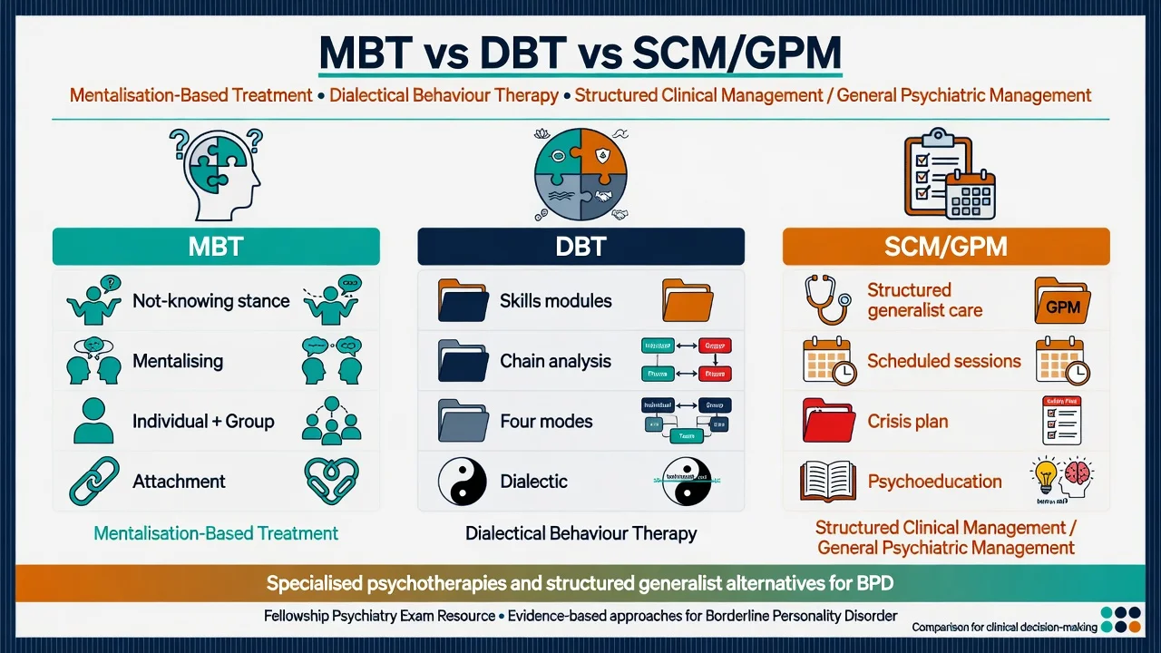 Comparison of MBT, DBT, and structured clinical management or GPM