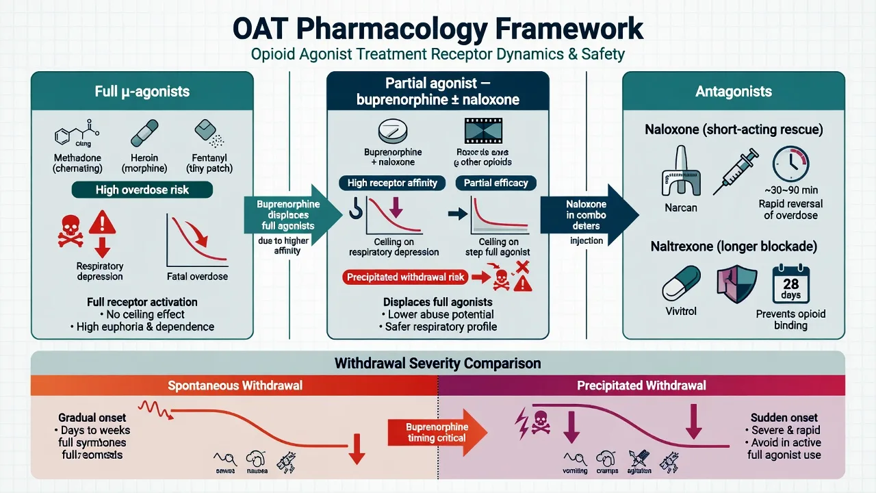 Full mu-agonists partial agonist buprenorphine and antagonists naloxone naltrexone framework