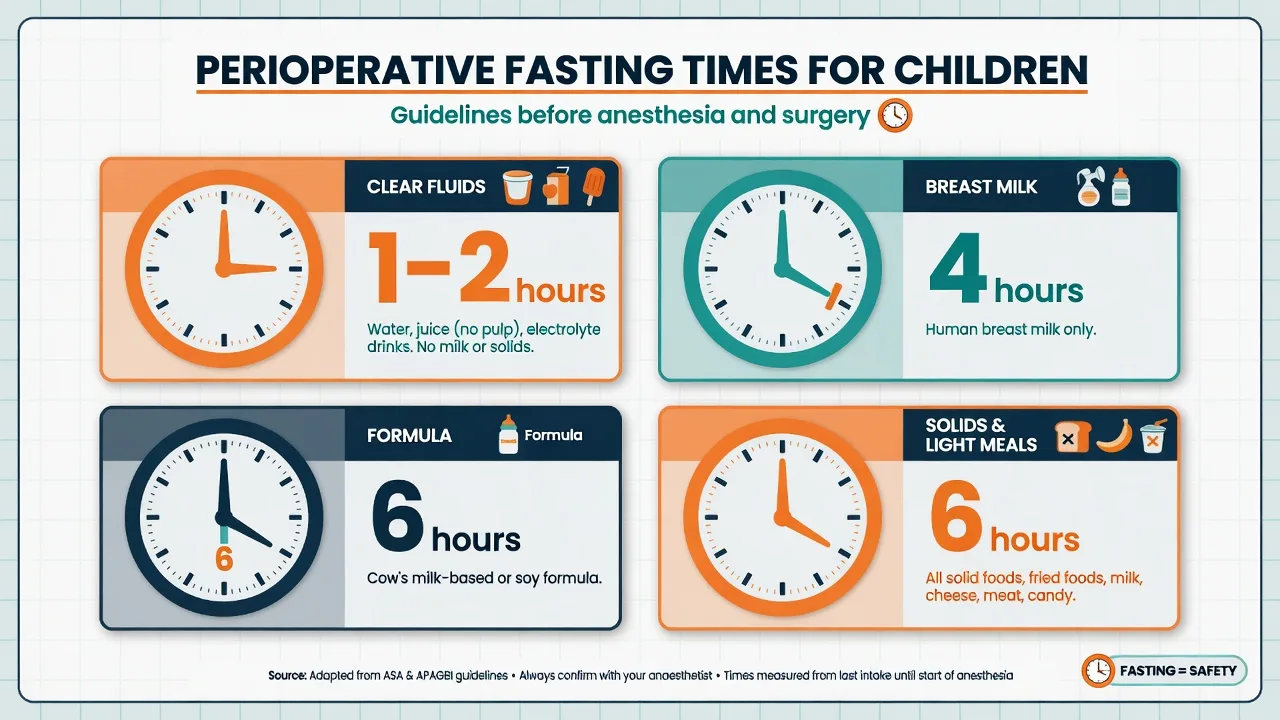 Fasting guidelines chart