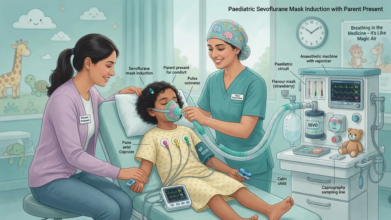 Child sevoflurane mask induction