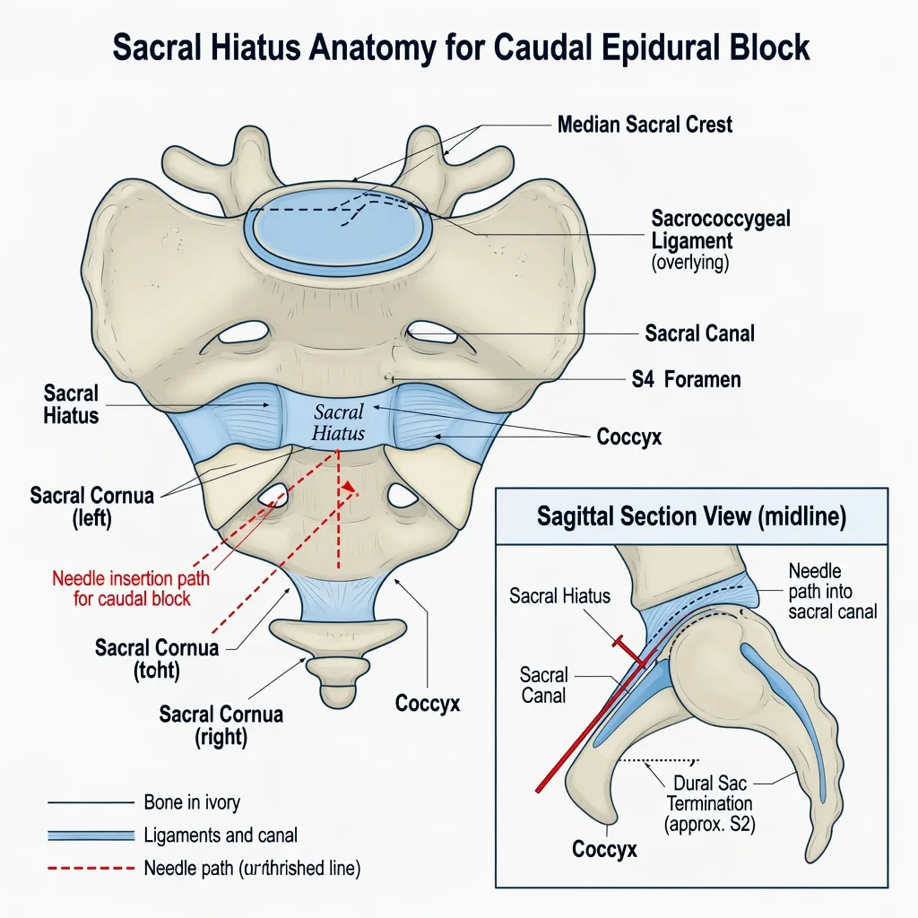 Sacral hiatus anatomy diagram