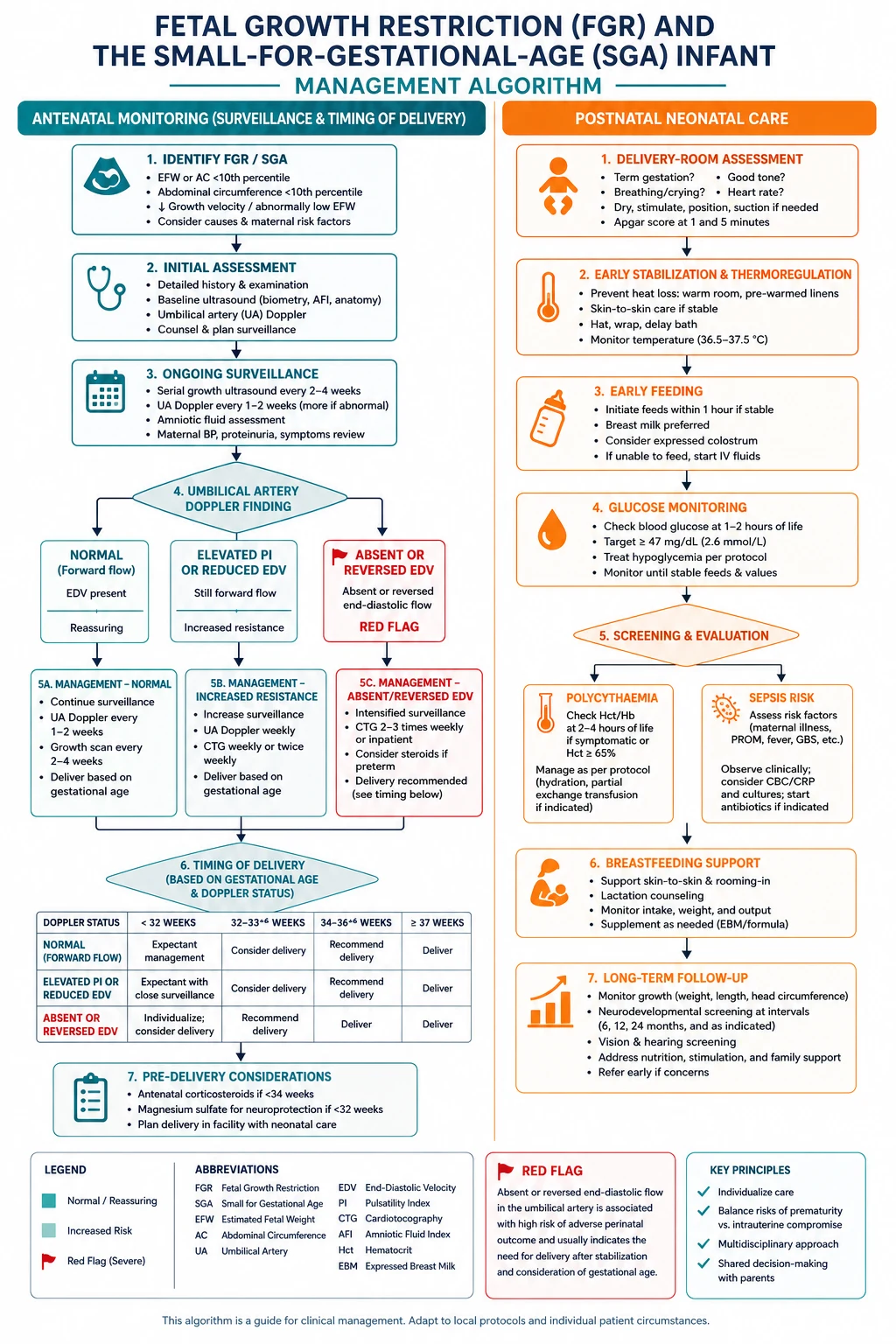 Stepwise management pathway for fetal growth restriction from antenatal surveillance through neonatal care and long-term follow-up