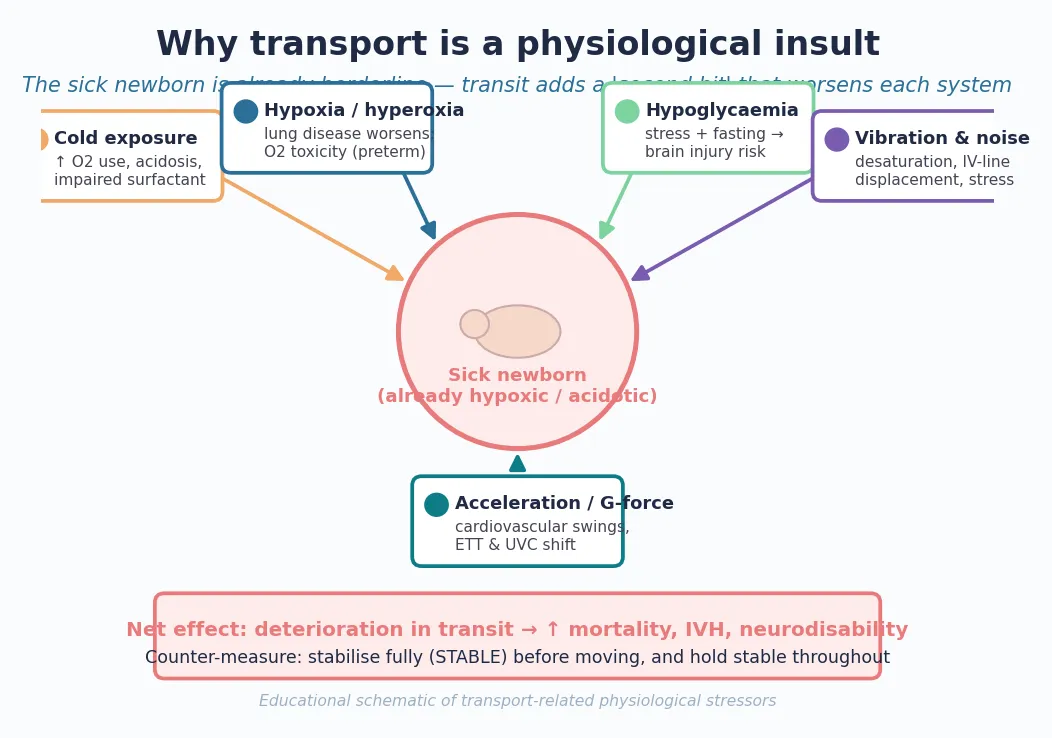 Educational schematic of six mechanistic arms — brain injury, prematurity itself, nutritional deficit, sensory injury, inflammation and sepsis, and social determinants — converging on the divergent growth and neurodevelopmental trajectory