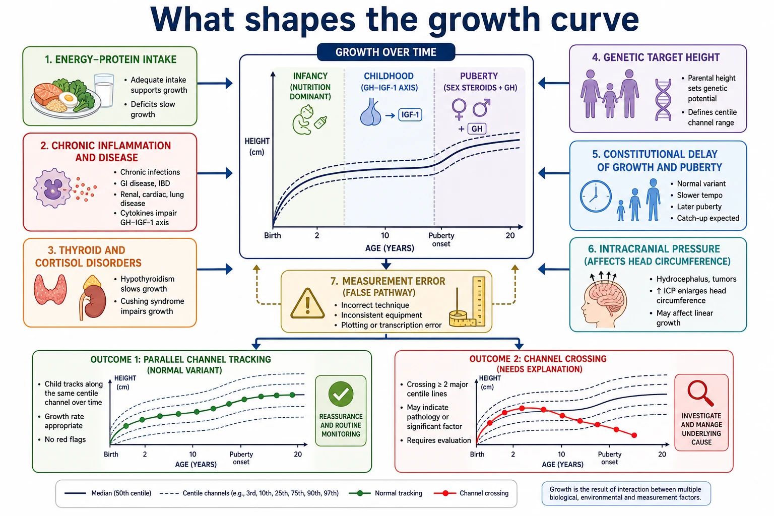 Mechanism map of factors affecting paediatric growth trajectories