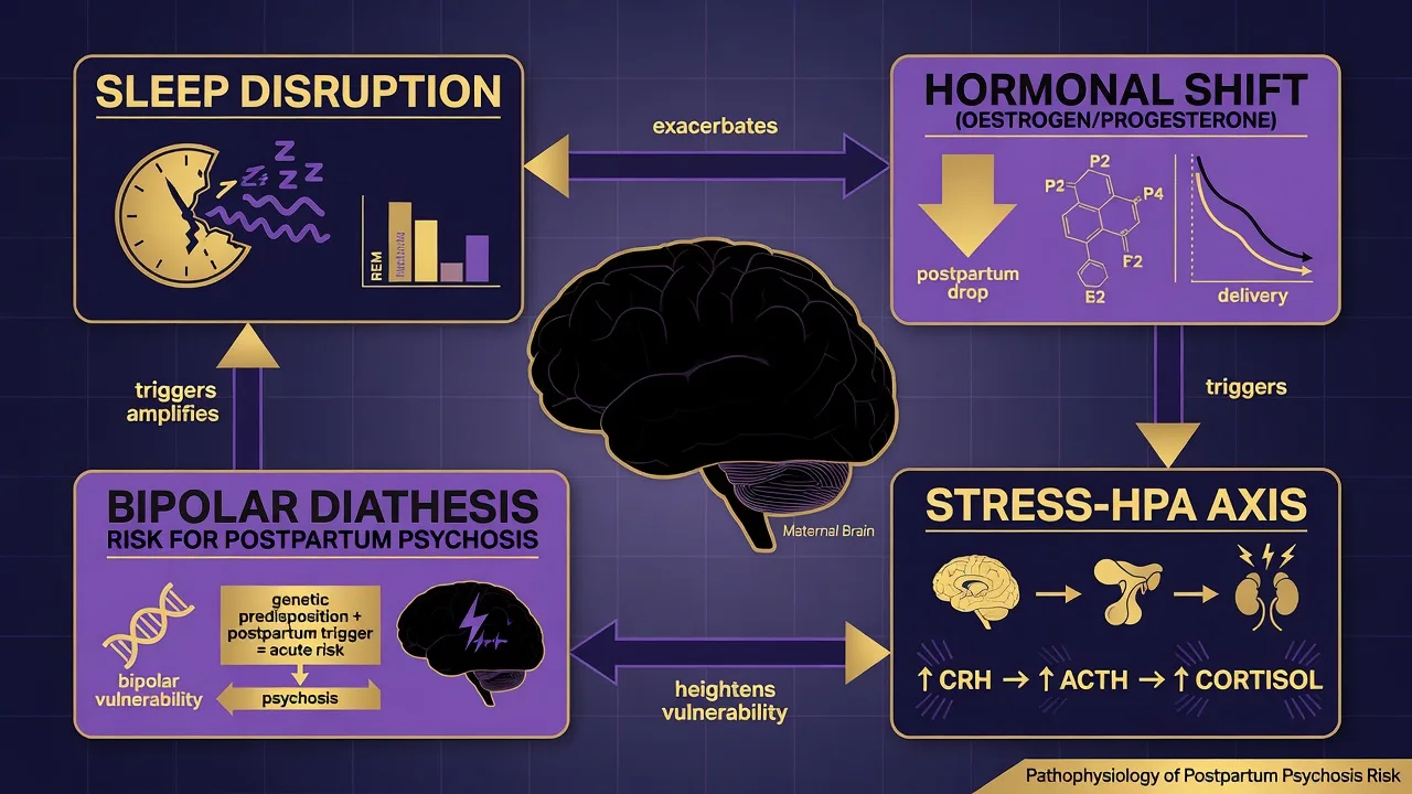 Sleep disruption, hormonal shift, HPA axis and bipolar diathesis model of perinatal risk