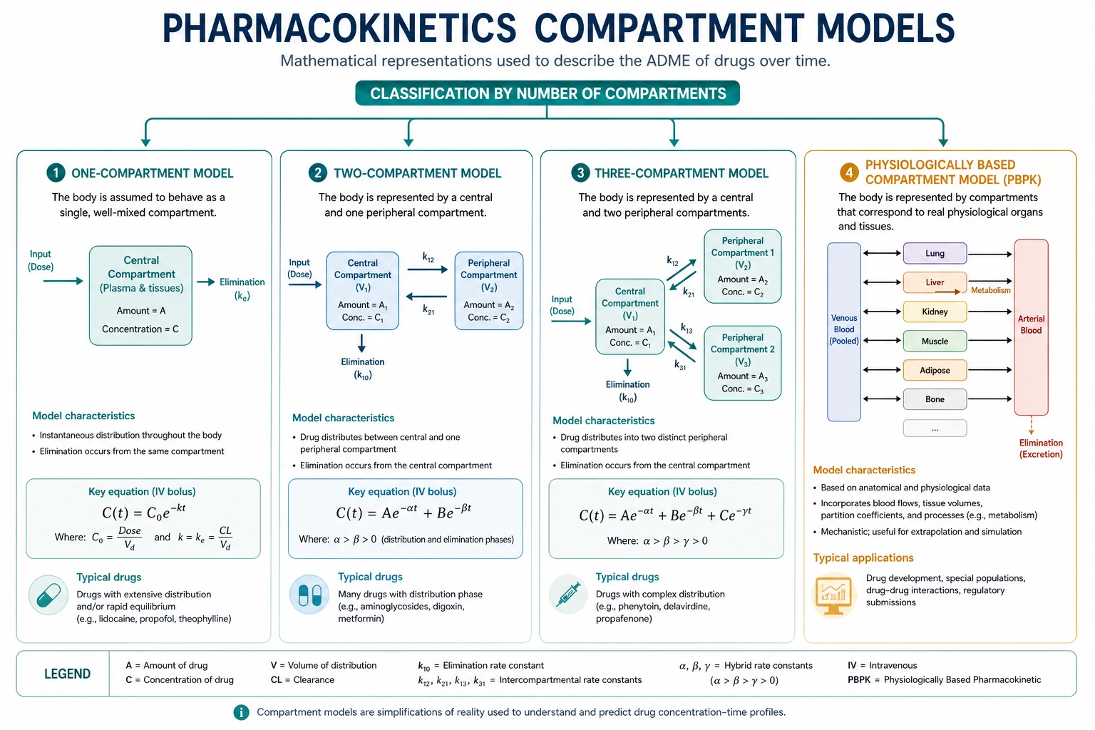 Classification one two three compartment models