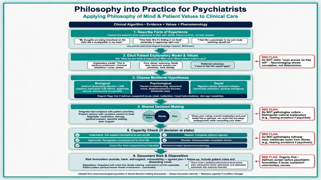 Two-panel educational diagram contrasting phenomenological understanding of form of experience with causal multilevel explaining