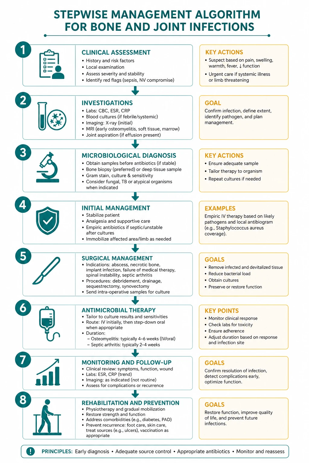 Stepwise management algorithm for Bone AND Joint Infections.