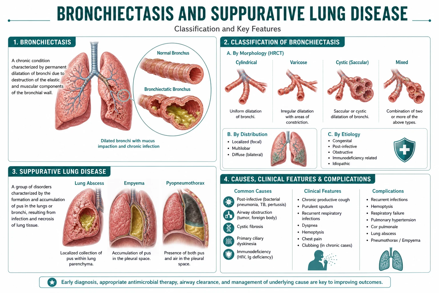 Classification diagram for Bronchiectasis AND Suppurative Lung Disease.
