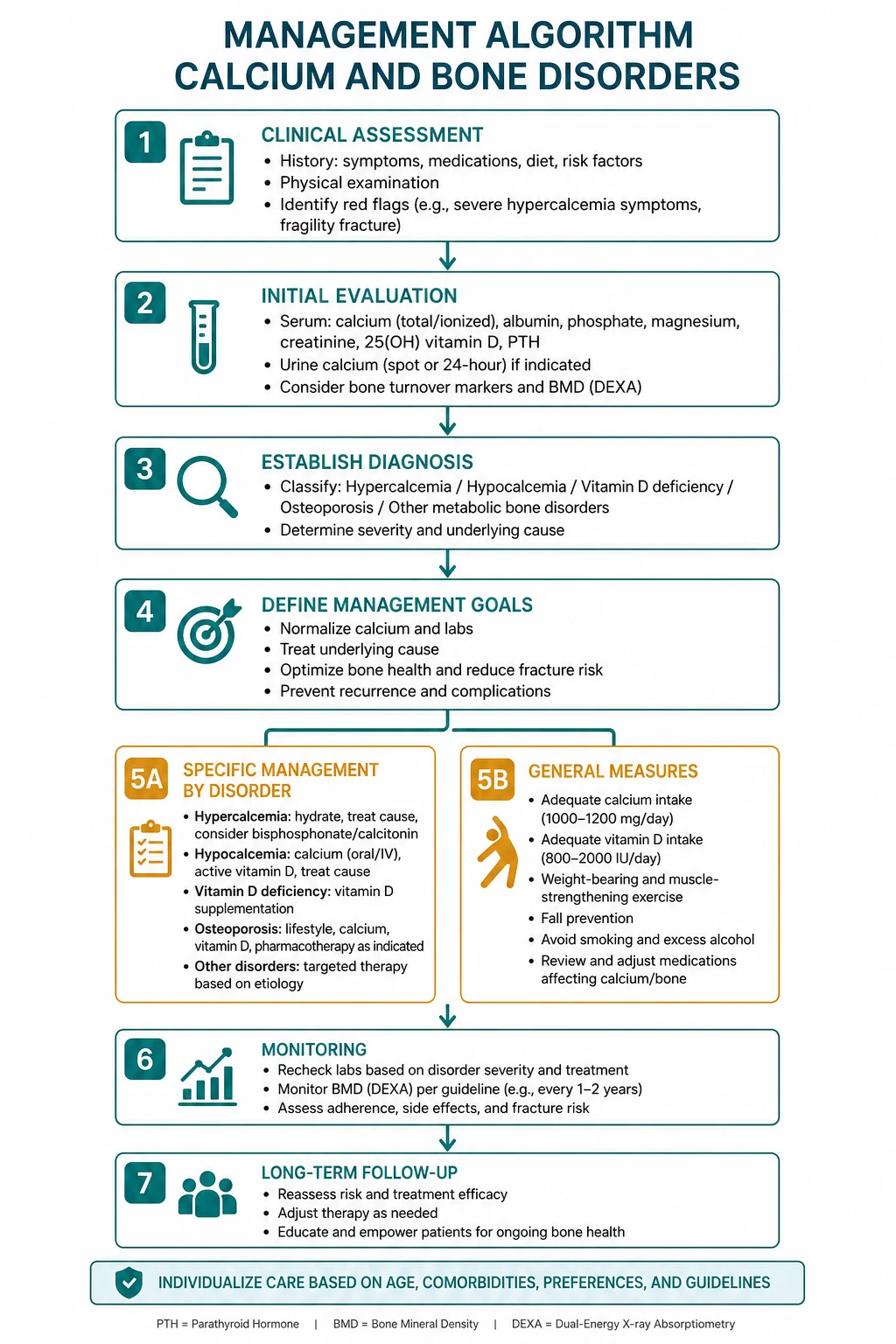 Management for calcium and bone disorders