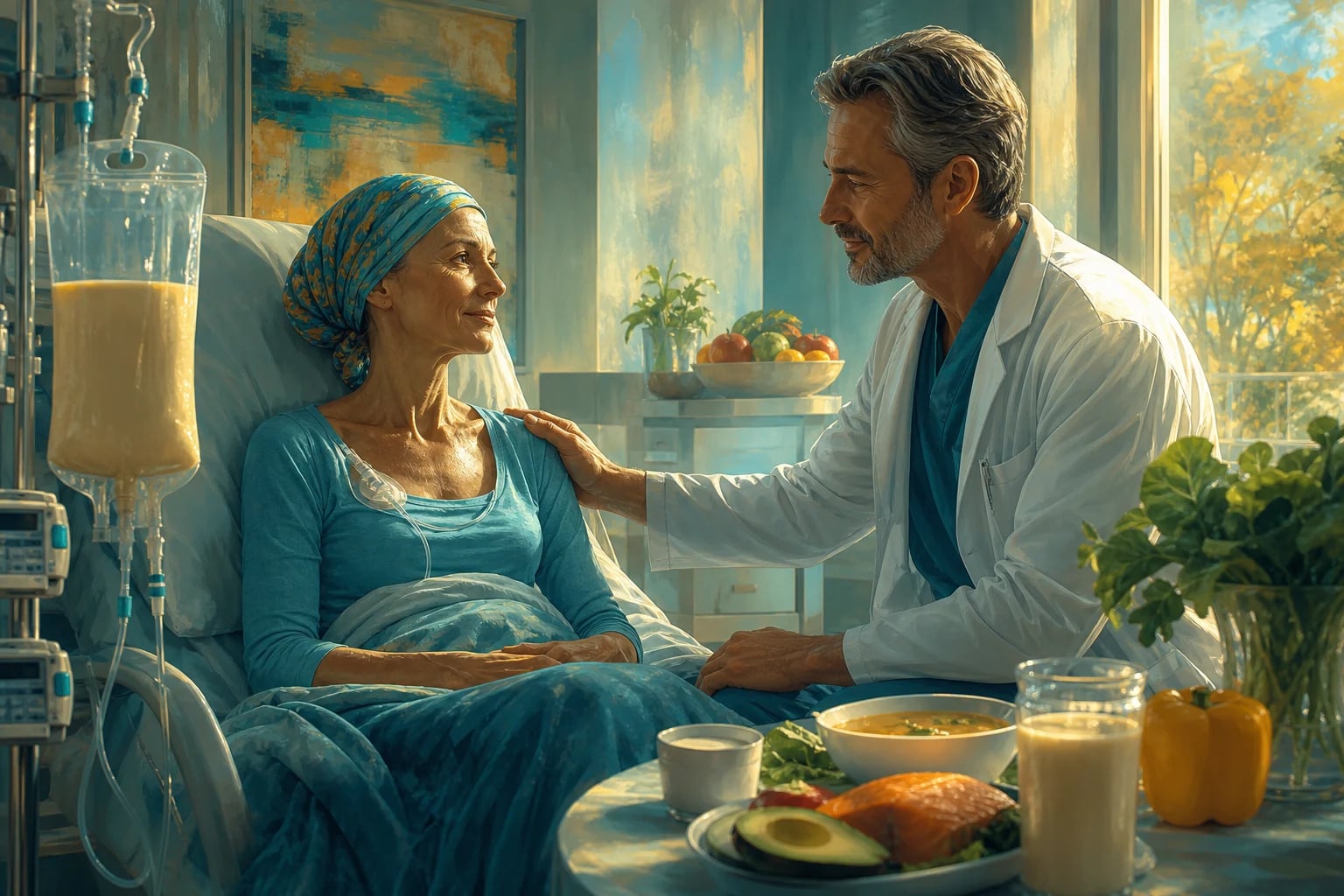 Clinical overview scene for Cancer Cachexia AND Nutritional Support.