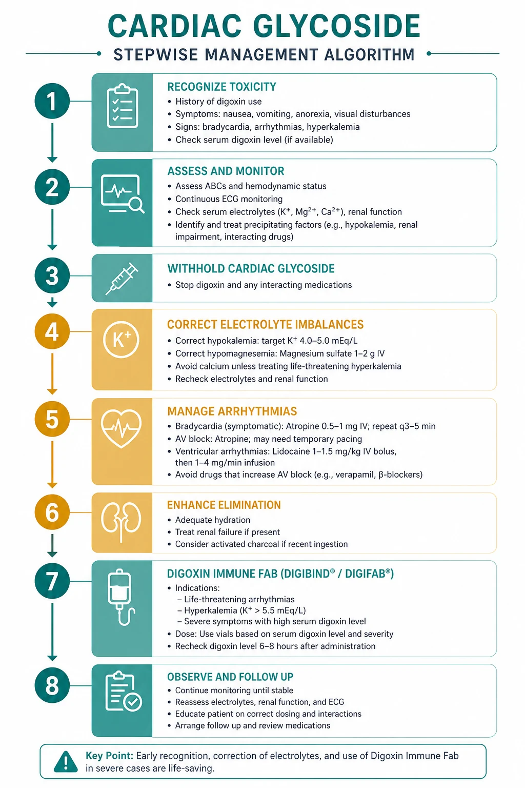 Stepwise management algorithm for Cardiac Glycoside.
