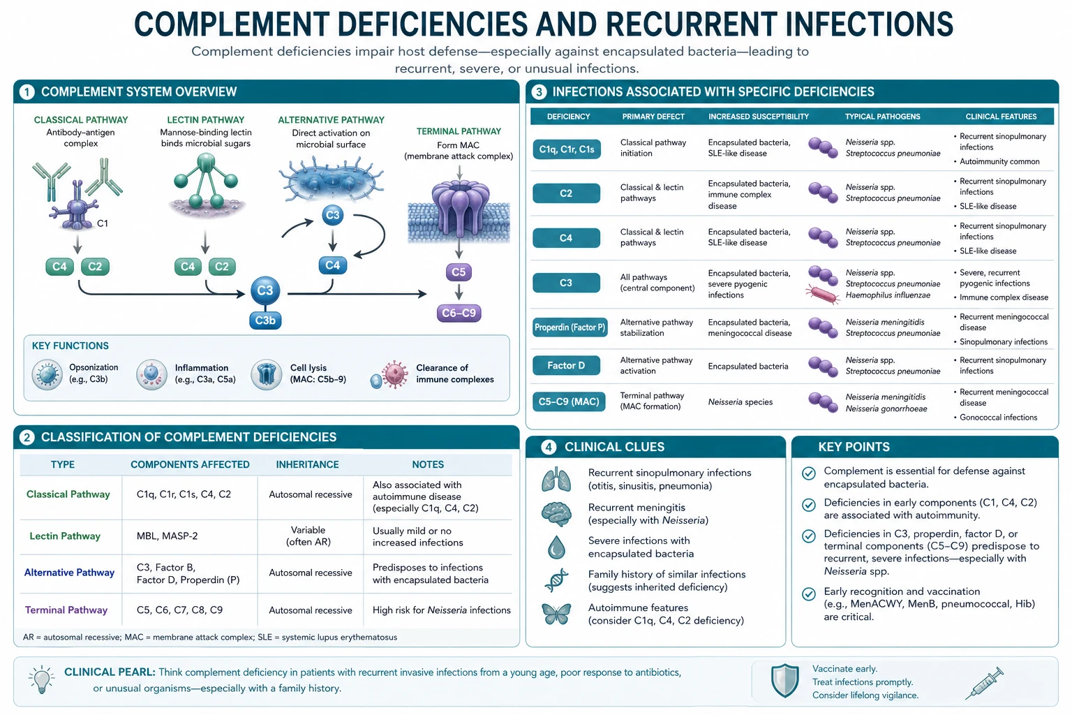 Classification diagram for Complement Deficiencies AND Recurrent Infections.