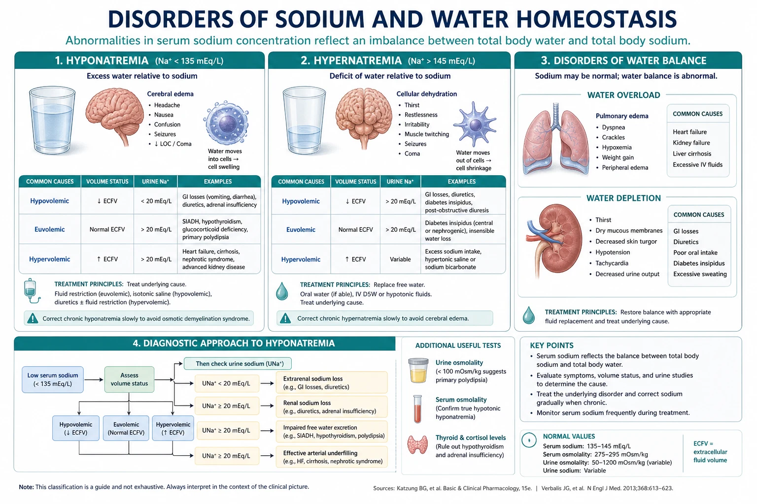 Classification diagram for Disorders OF Sodium AND Water Homeostasis.
