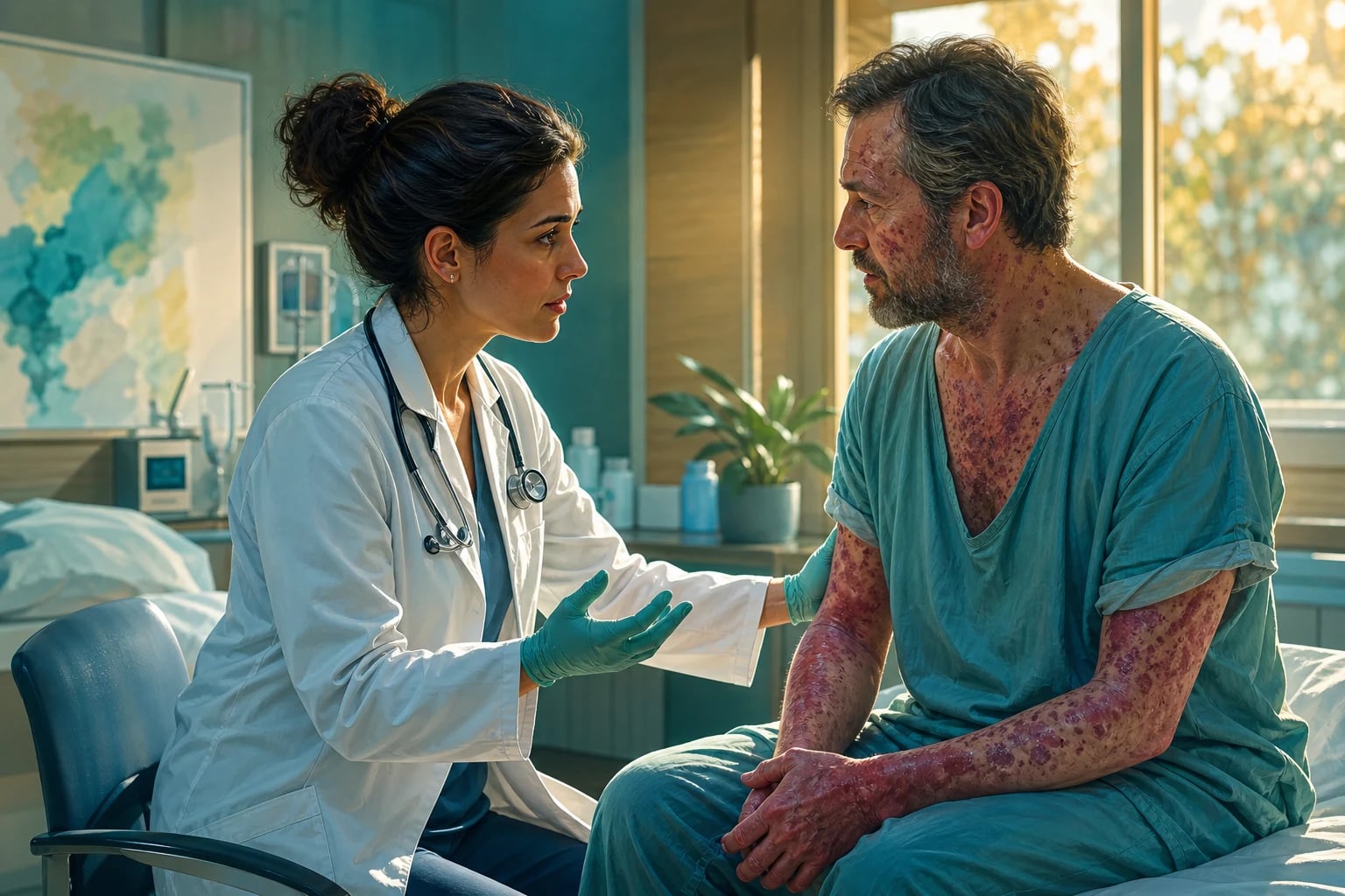 Clinical overview scene for Drug Eruptions AND Severe Cutaneous Adverse Reactions.