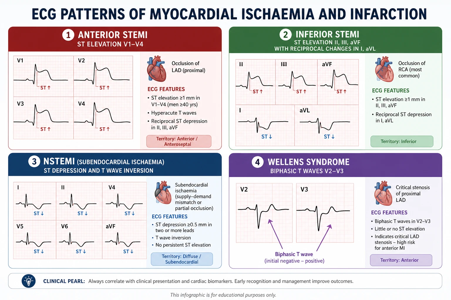 AV block degrees, bundle branch and fascicular block patterns
