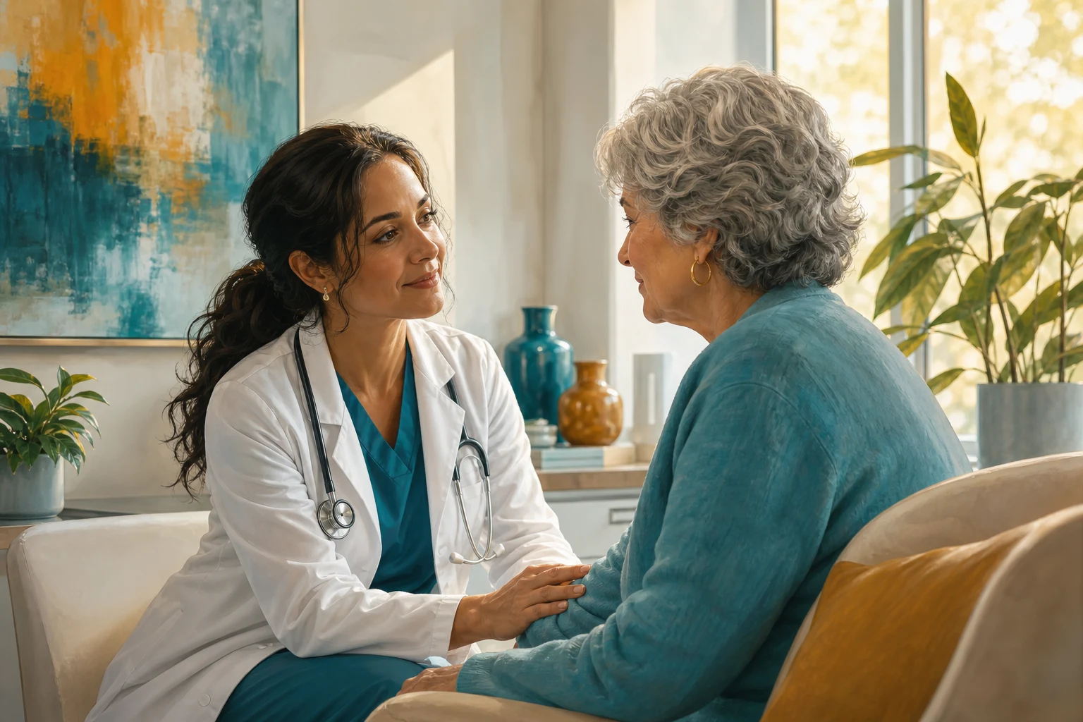 Elder abuse and safeguarding — a vulnerable older person at the centre, surrounded by the types of abuse (physical, psychological, financial, sexual, neglect, discriminatory) and the safeguarding pathway of assess, support, protect and report