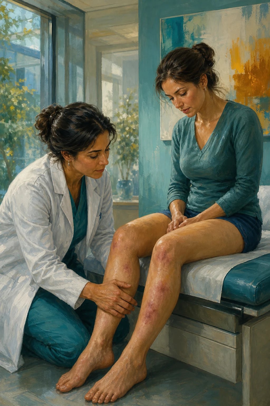 Clinical overview scene for Erythema Nodosum AND Panniculitis.