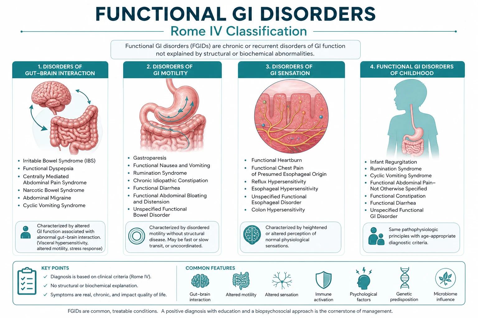 Classification diagram for Functional GI Disorders.