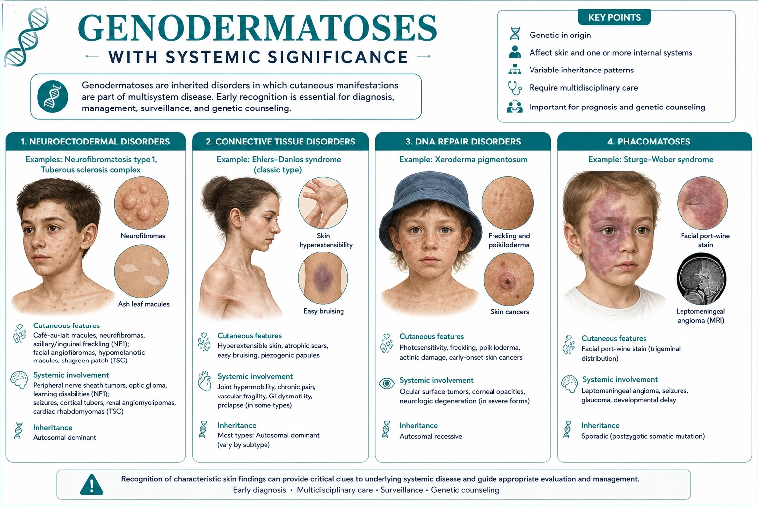 Classification diagram for Genodermatoses with Systemic Significance.