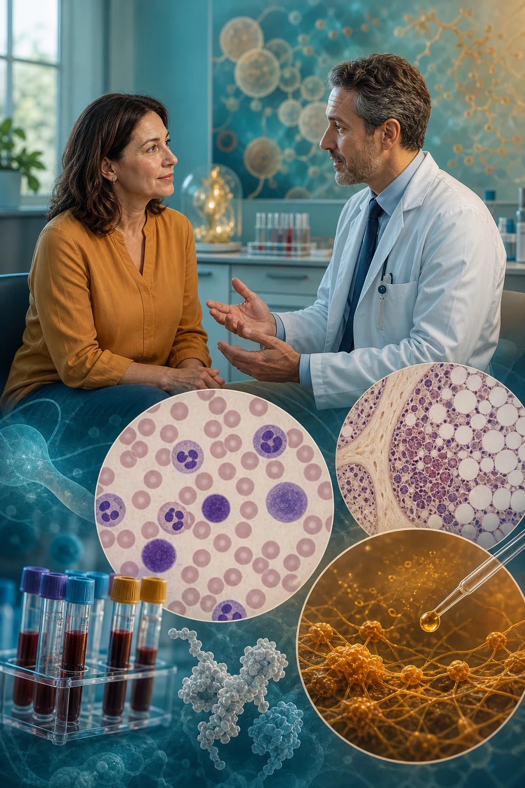 Clinical overview scene for Haematological Investigation Blood Film Marrow Coagulation Tests.