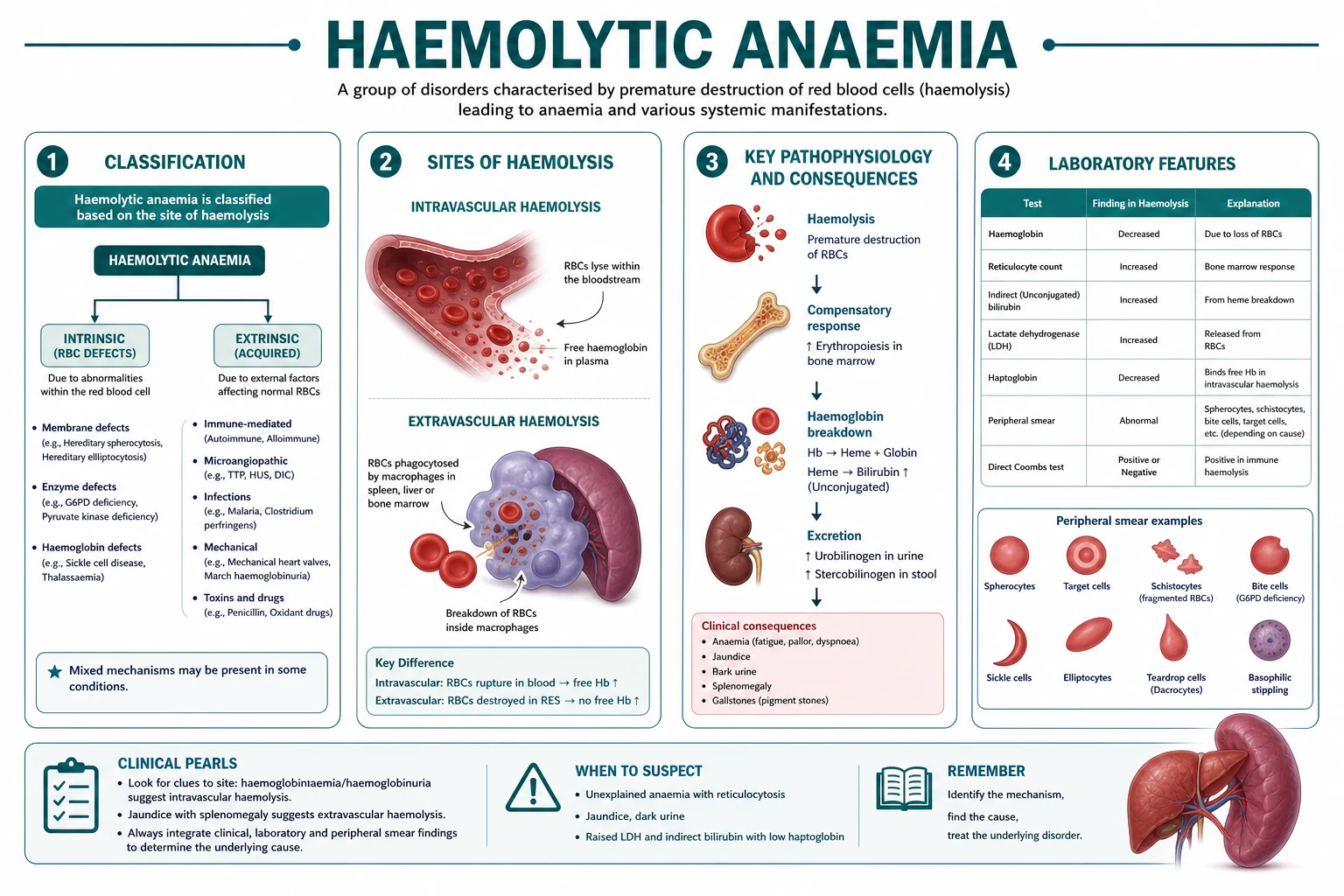 Classification diagram for Haemolytic Anaemia.
