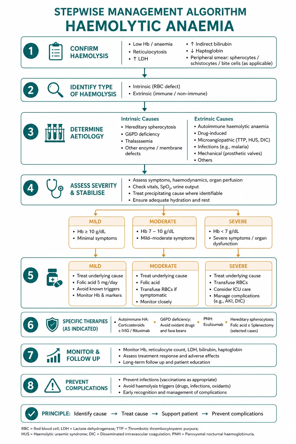 Stepwise management algorithm for Haemolytic Anaemia.