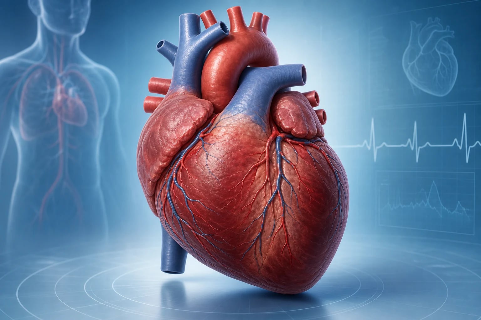 Heart failure — anatomical illustration of a remodelled heart