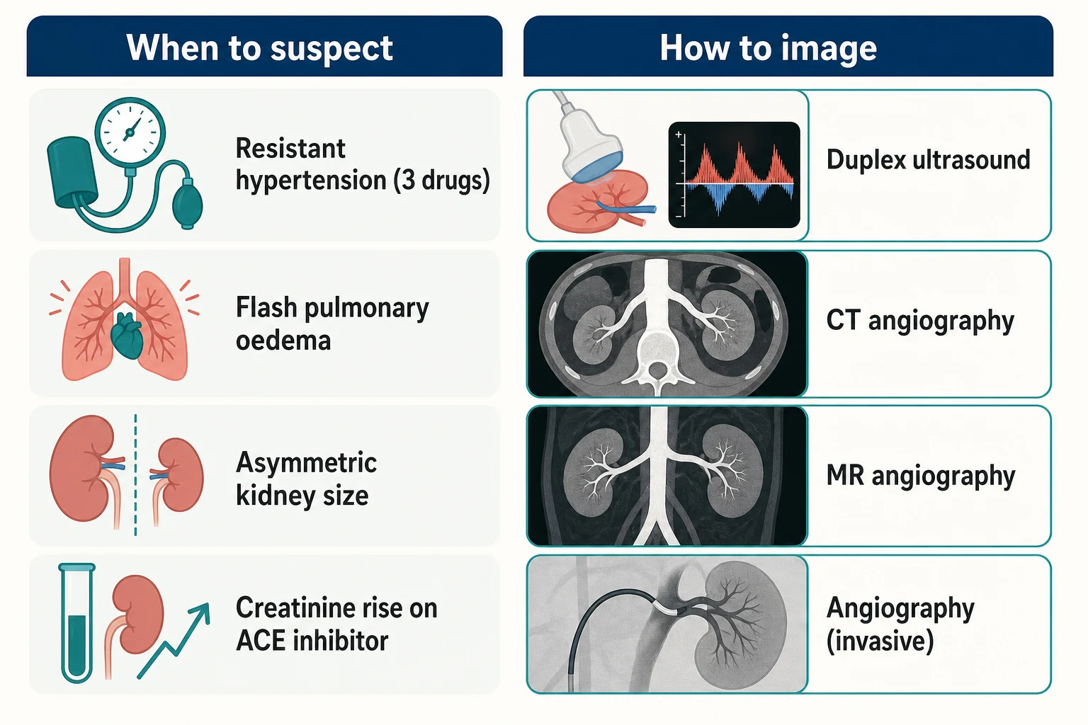 When to suspect renovascular hypertension and how to image it