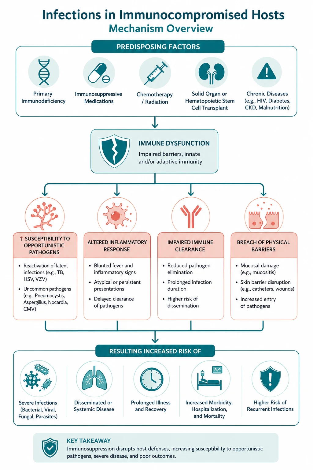 Pathophysiology of immunocompromised host infections