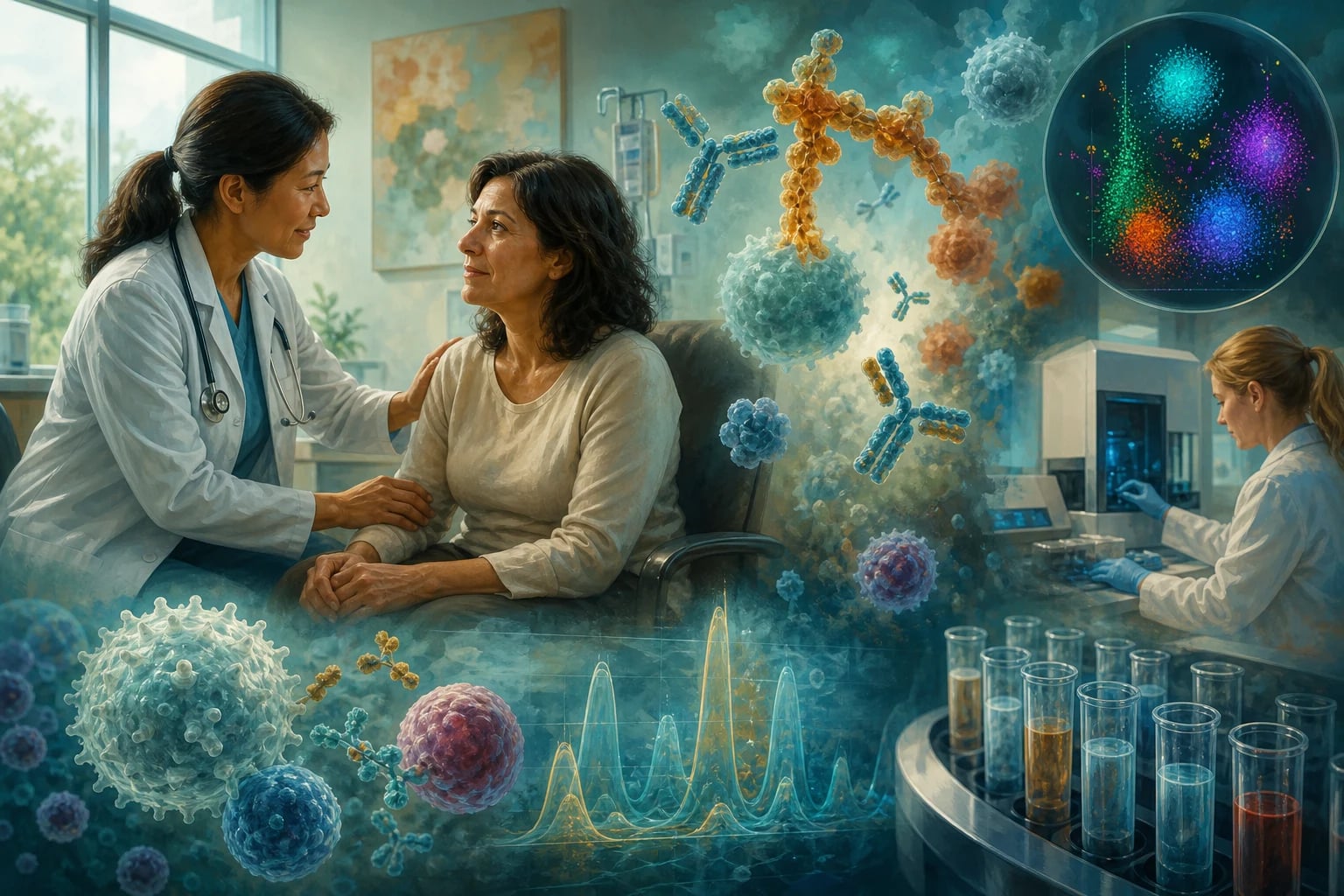 Clinical overview scene for Immunological Investigation Immunoglobulins Complement Flow Cytometry.