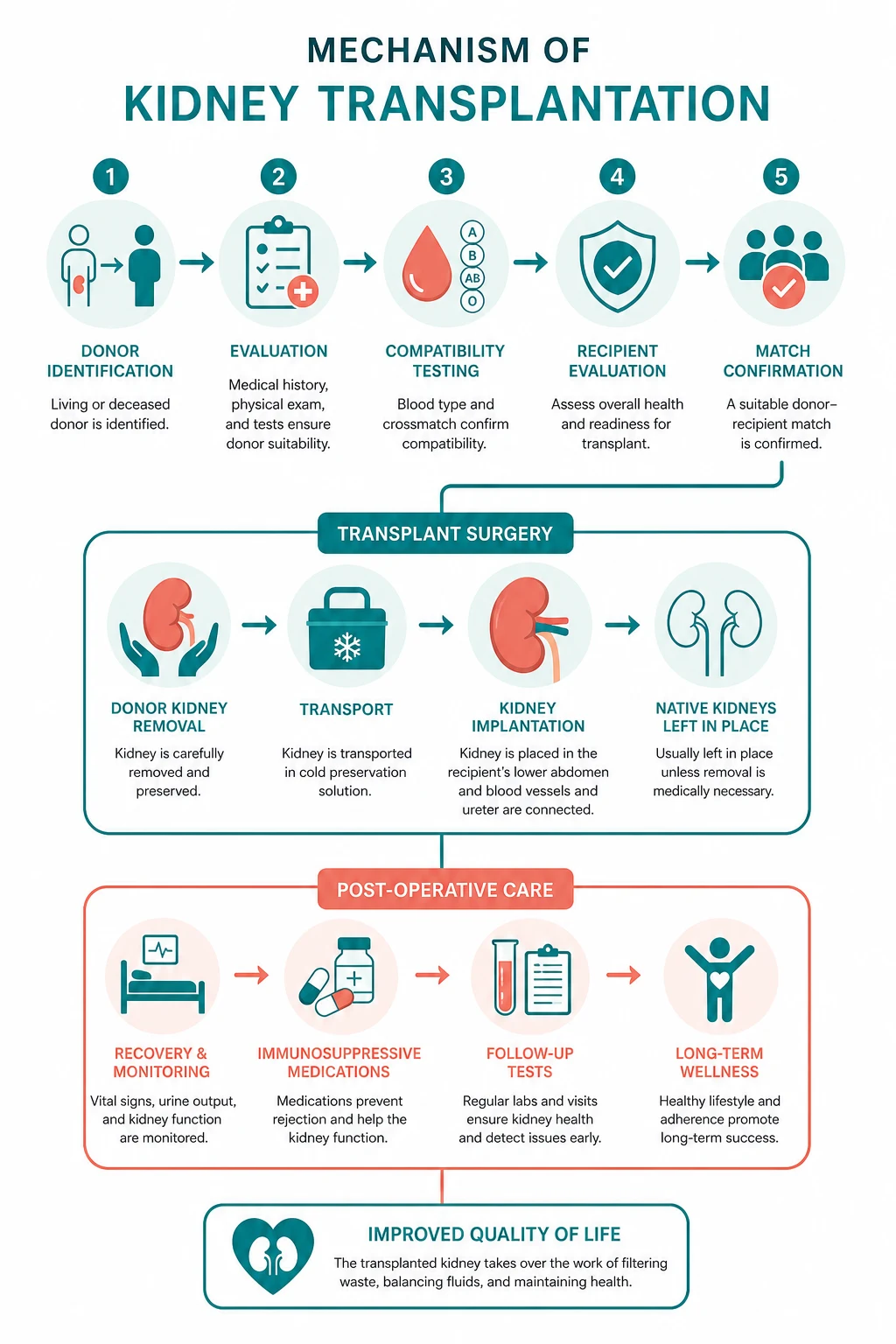 Pathophysiology for kidney transplantation