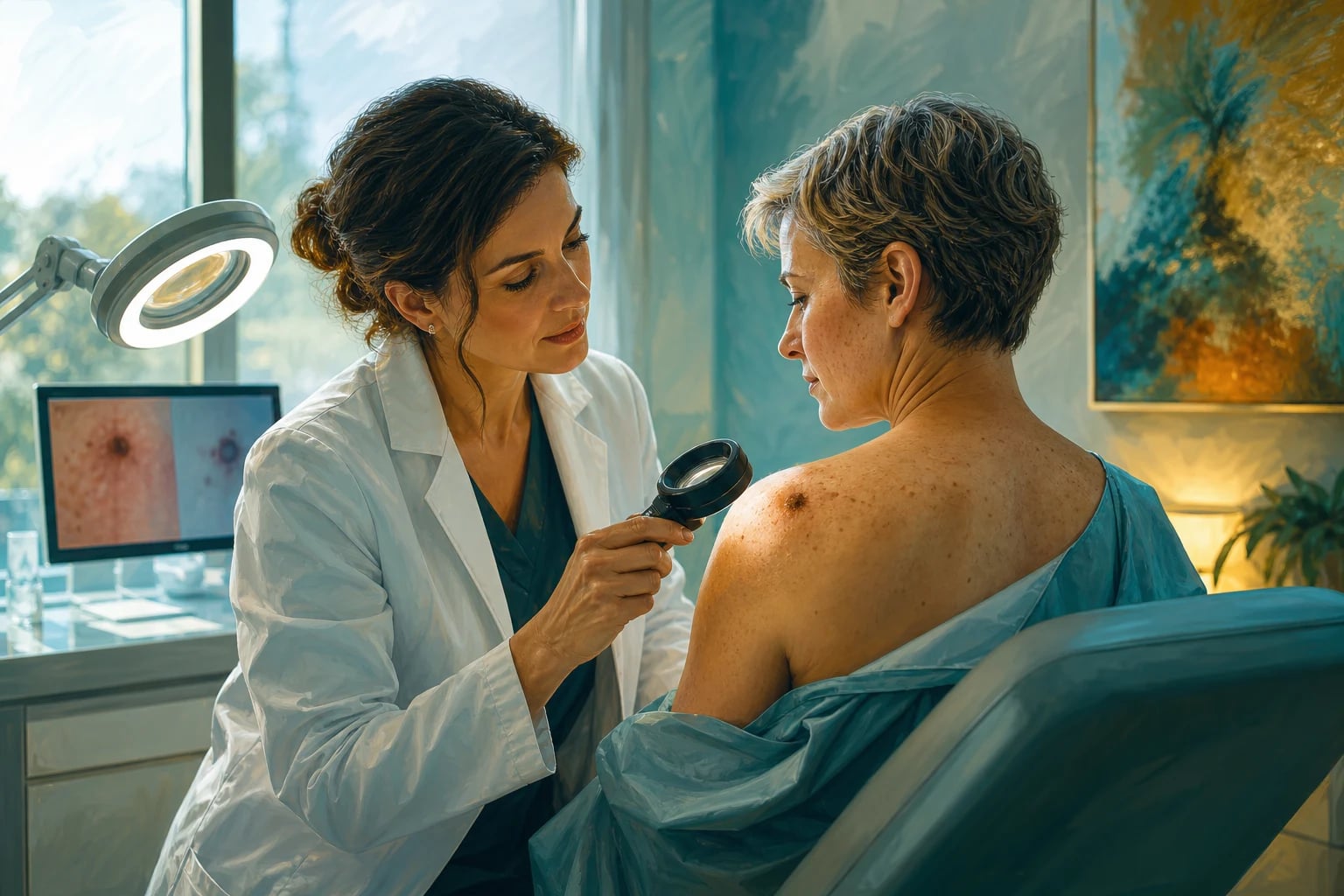 Clinical overview scene for Malignant Skin Lesions.