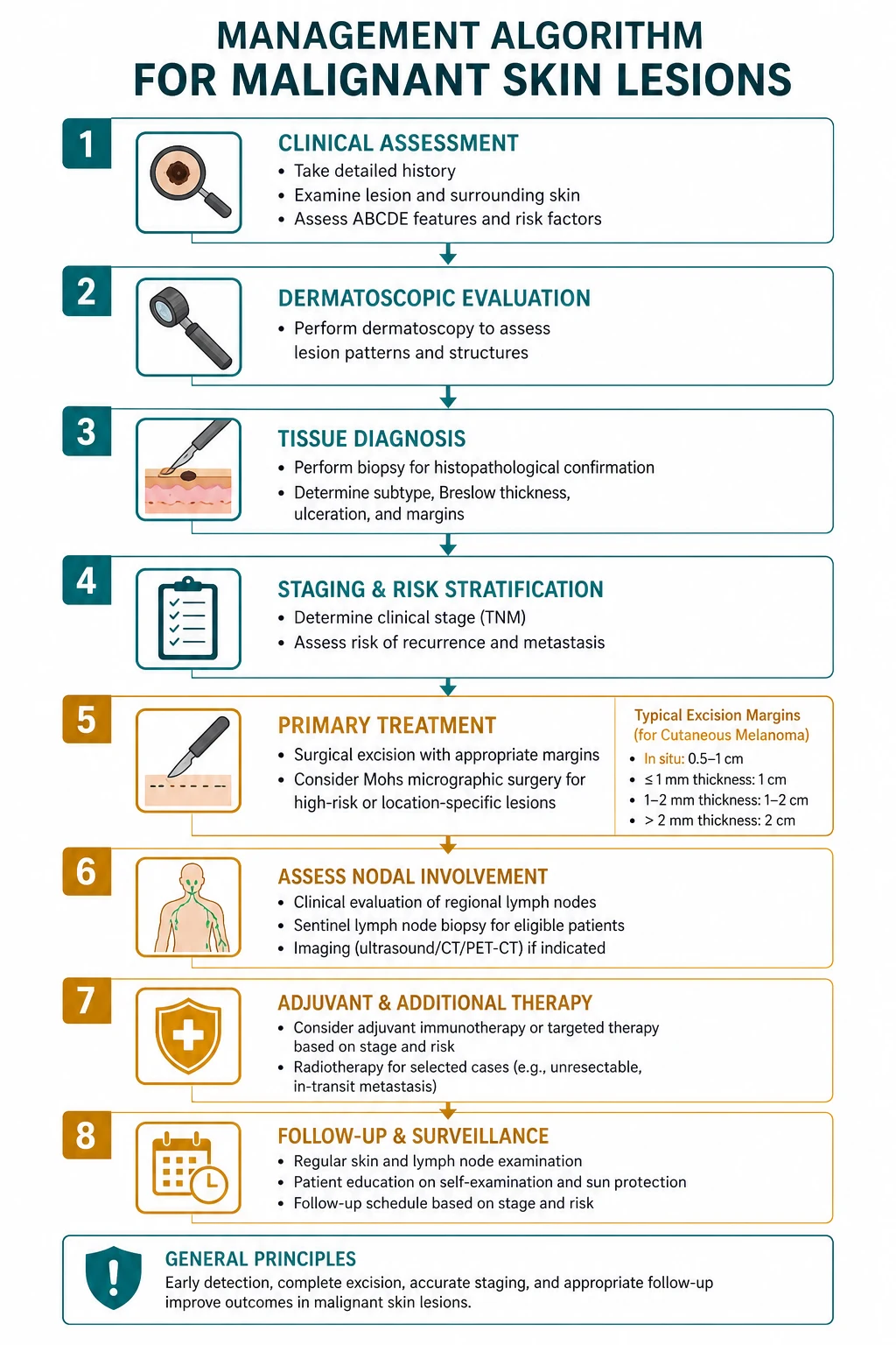 Stepwise management algorithm for Malignant Skin Lesions.