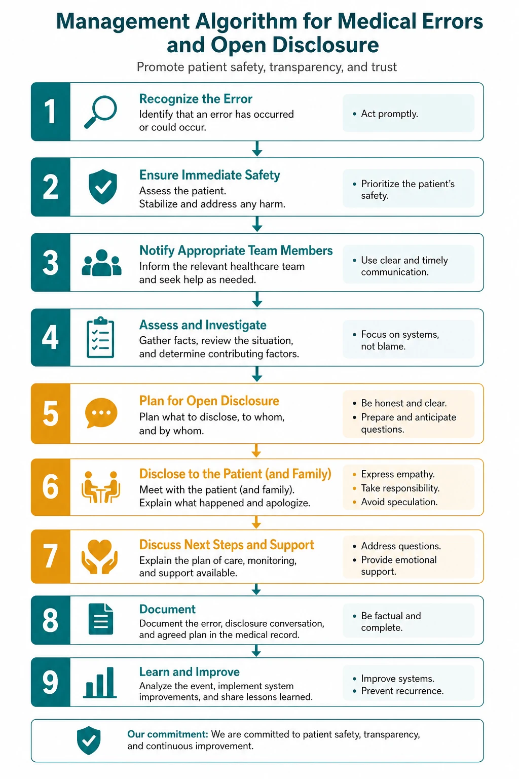 Management of medical errors and open disclosure