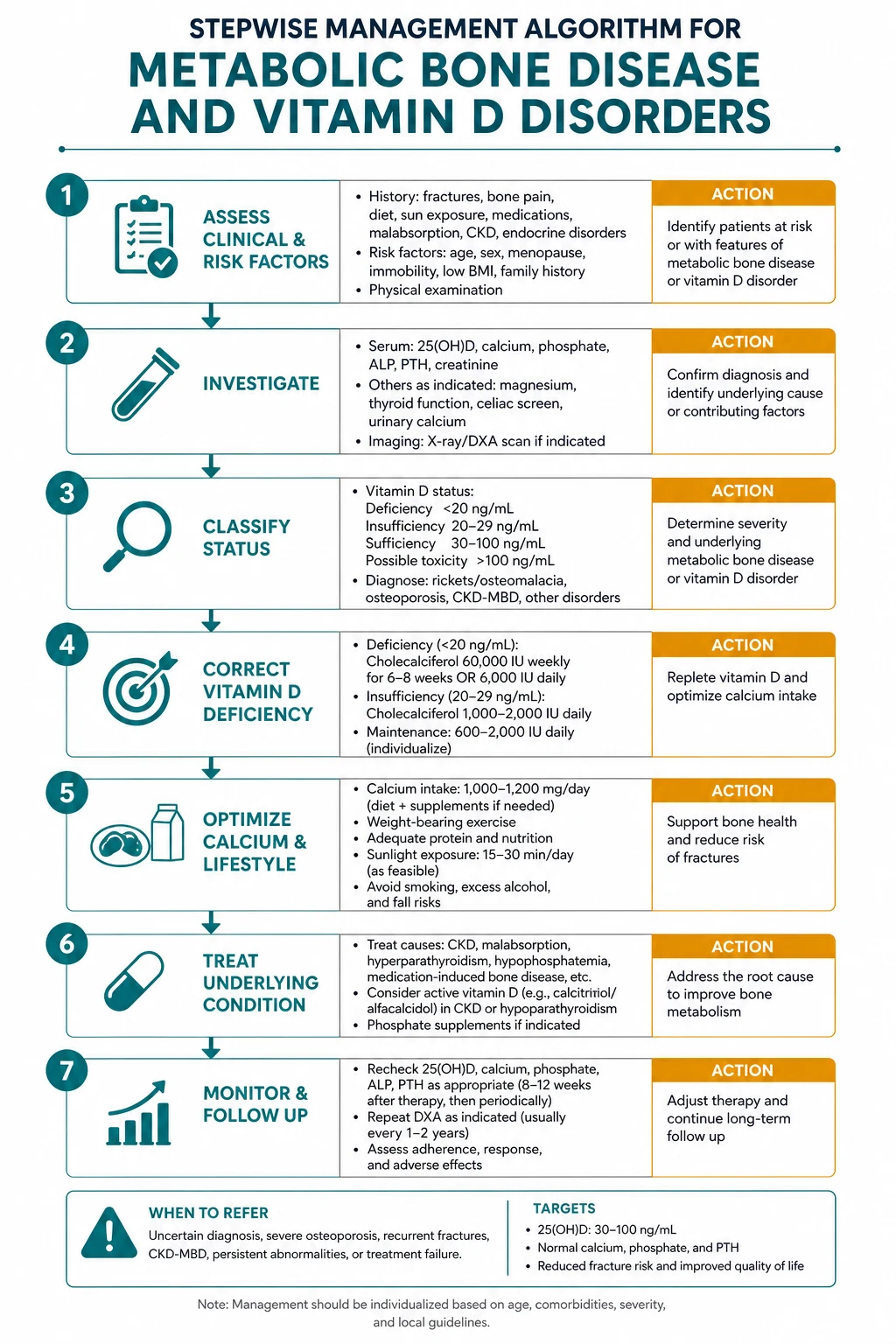 Stepwise management algorithm for Metabolic Bone Disease AND Vitamin D Disorders.